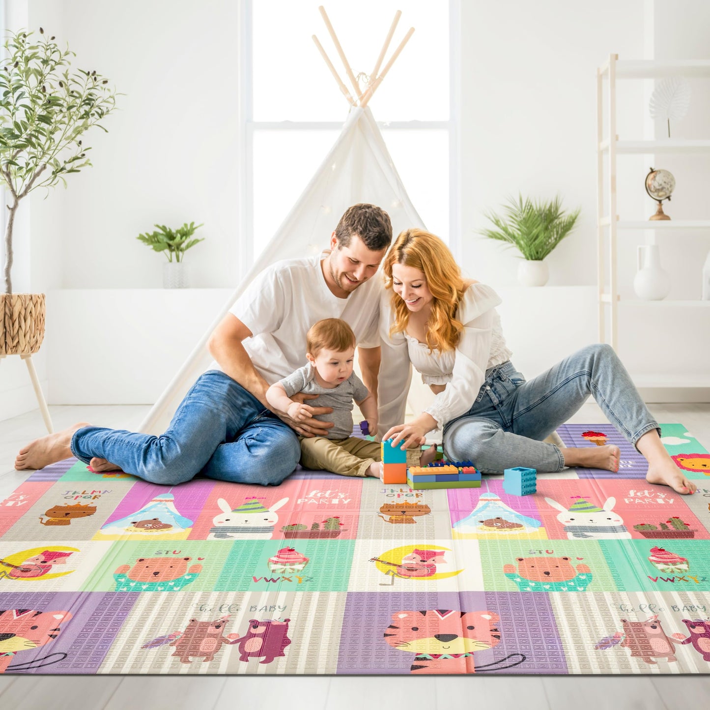 Sorbus Foldable Baby Play Mat, Kids Foam Mats For Floor With Travel Bag - Waterproof Foldable Play Mats For Babies, Infants, Tod