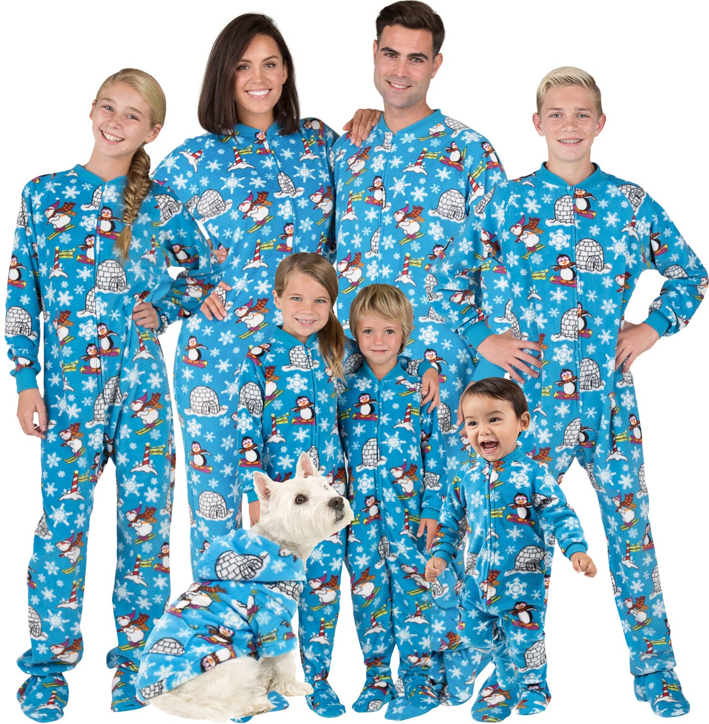 Footed Pajamas - Family Matching Arctic Playground One Pieces For Boys, Girls, Men, Women And Pets - Pet - Large (Fits Up To 50