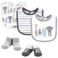 Hudson Baby Unisex Baby Cotton Bib And Sock Set, Royal Safari, One Size