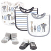 Hudson Baby Unisex Baby Cotton Bib And Sock Set, Royal Safari, One Size