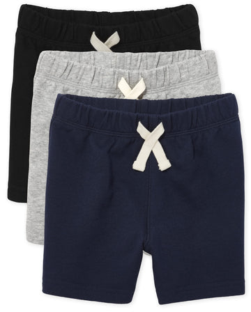 The Children'S Place Baby Boys And Toddler Boys French Terry Shorts, Black/Smoke Gray/New Navy, 2T