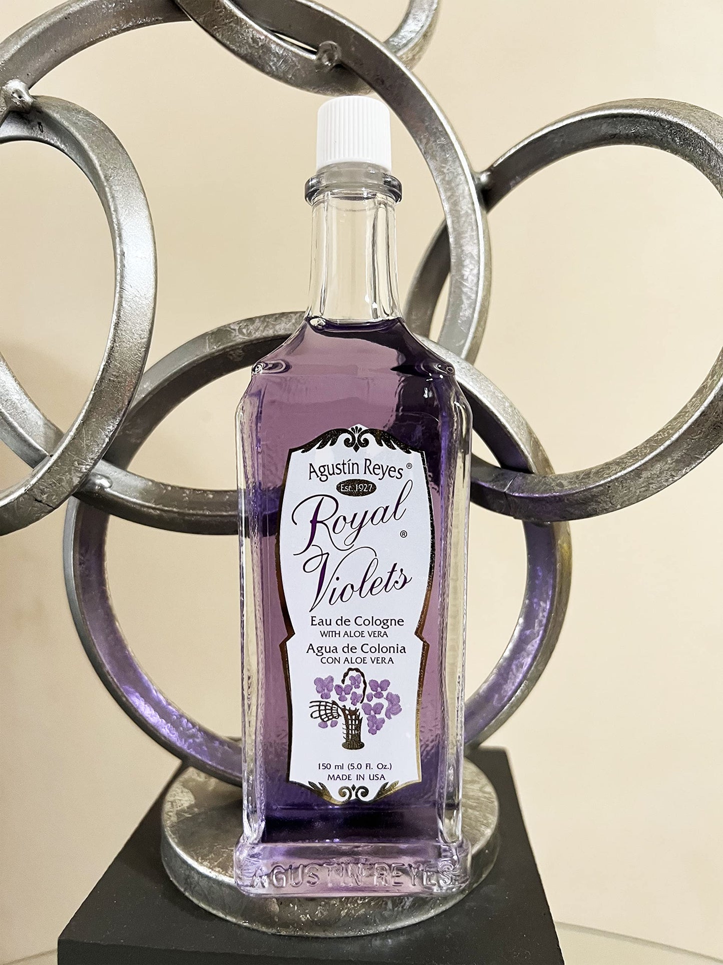 Agustin Reyes Royal Violets Cologne With Aloe Vera Glass Bottle 5 Fl Oz Gently And Refreshing Fragance For Baby, Childrens And A