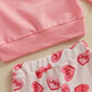 Engofs Toddler Baby Girl Valentines Day Outfit Long Sleeve Letter Print Sweatshirt Flared Pants Set (V2 Pink Love, 6-12 Months)