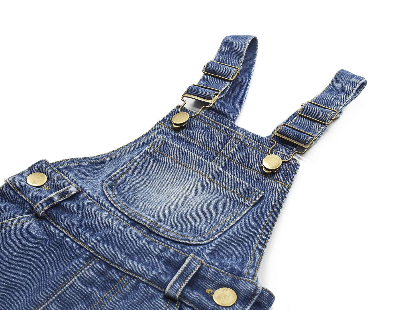 Kidscool Space Baby & Little Girls/Boys Big Bib Pocket Stone Washed Ripped Denim Overalls,Blue,2-3 Years