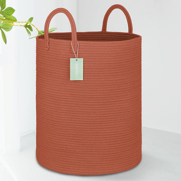 Bosroty Large Laundry Hamper Basket For Girls Boys Kids 65L, Tall Nursery Hamper With Handles, Woven Blanket Basket For Storage