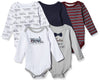 Hudson Baby Unisex Baby Cotton Long-Sleeve Bodysuits, Train, 6-9 Months