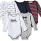 Hudson Baby Unisex Baby Cotton Long-Sleeve Bodysuits, Train, 0-3 Months Us