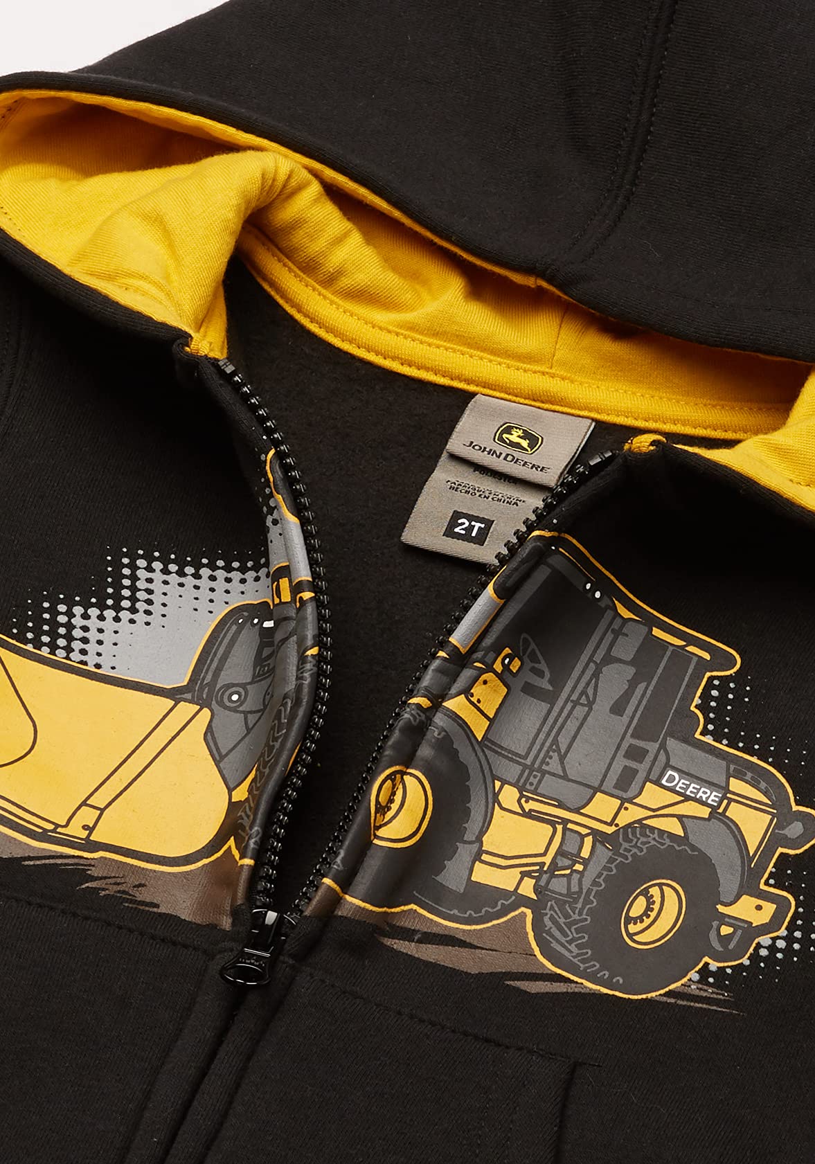 John Deere Baby Boys Fleece Zip Hoody Hooded Sweatshirt, Black, 3T Us