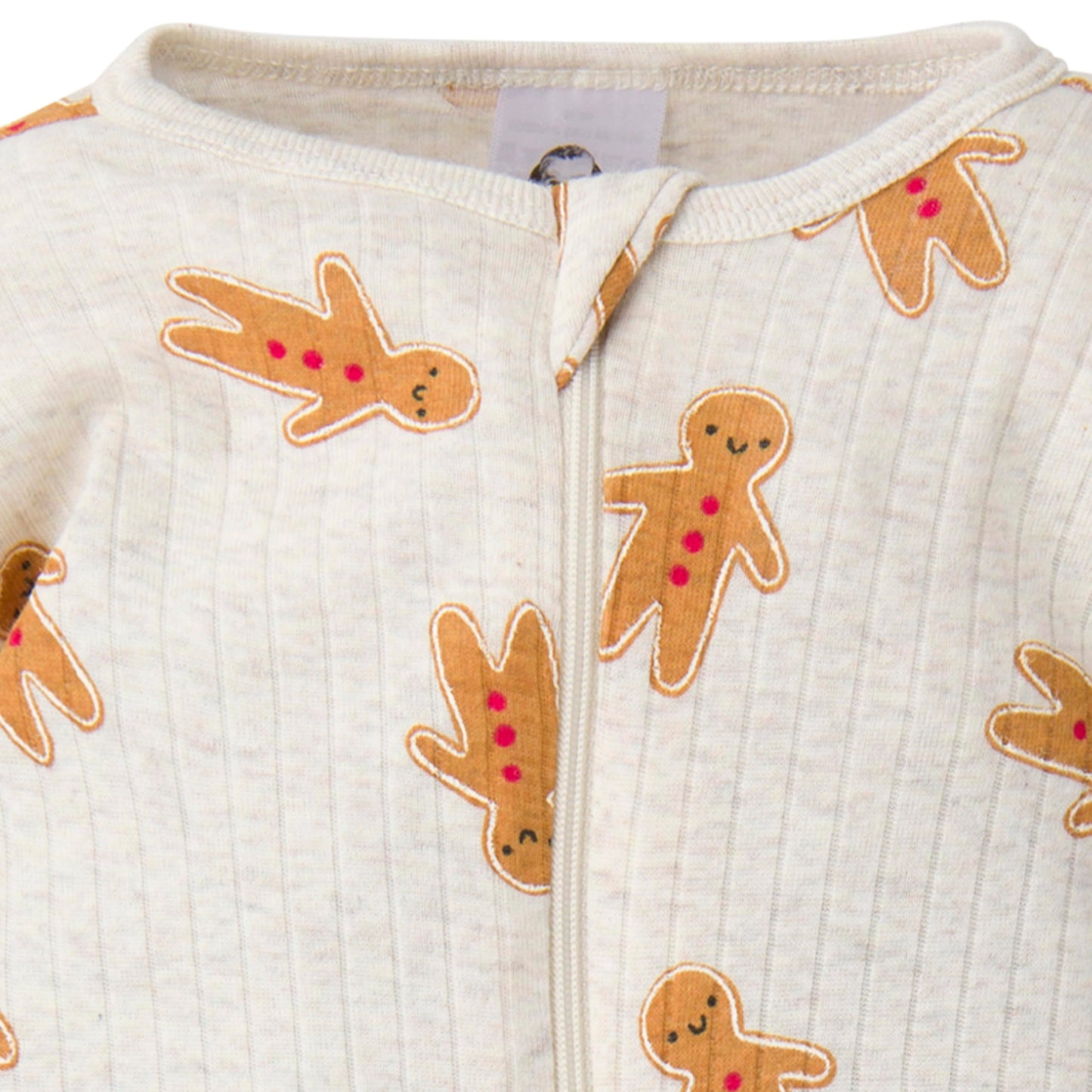 Gerber Baby Unisex 2-Pack 2-Way Zip Textured Sleep 'N Play, Gingerbread Man, 0-3 Months