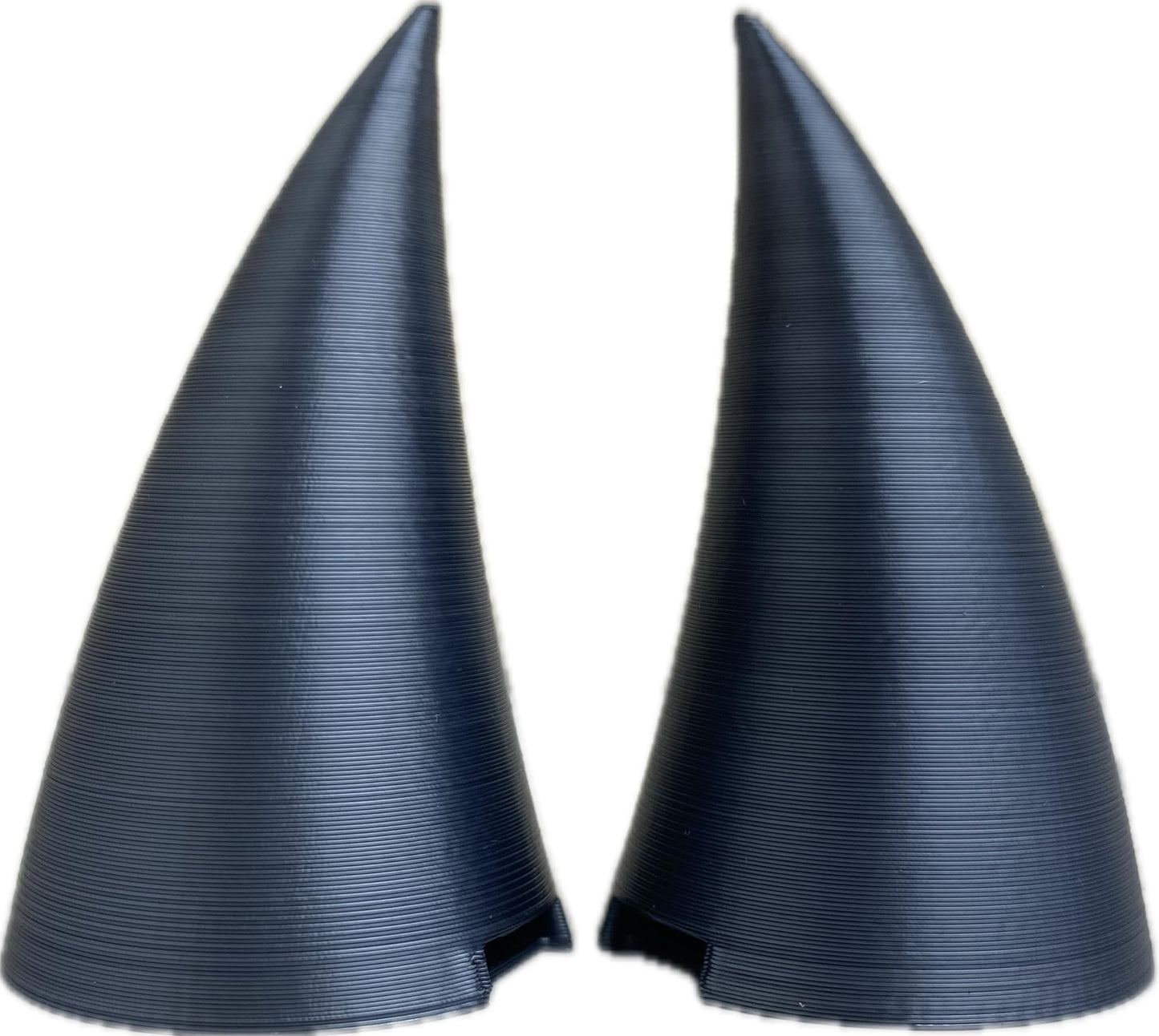 2X Demon Horns For Headset/Cosplay - Made In Usa - 20 Colors (Dual Black/Silver)