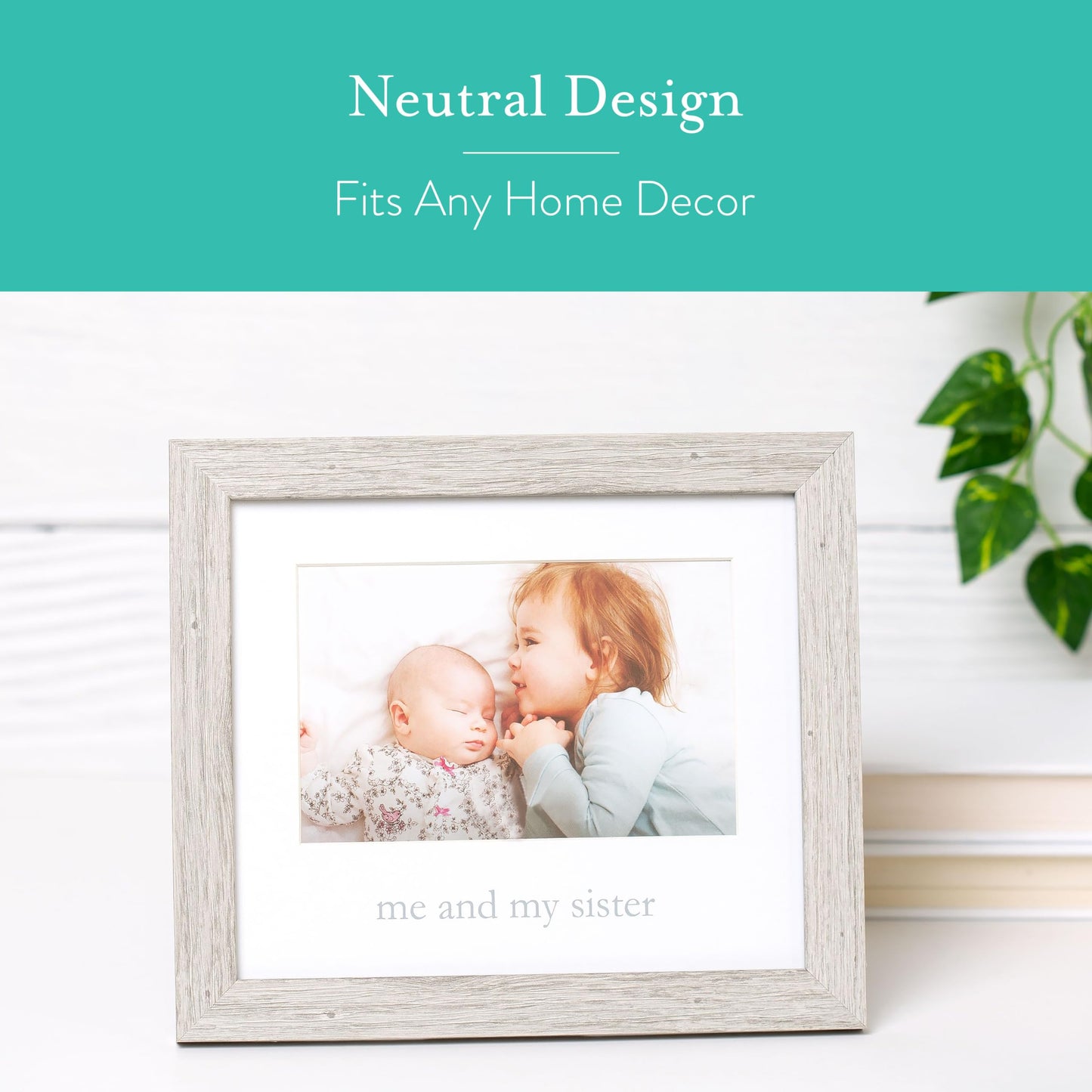 Kate & Milo Rustic Me & My Sister Frame, Sibling Keepsake, Ideal Little Or Big Sister Gift, Gender Neutral Nursery Decor
