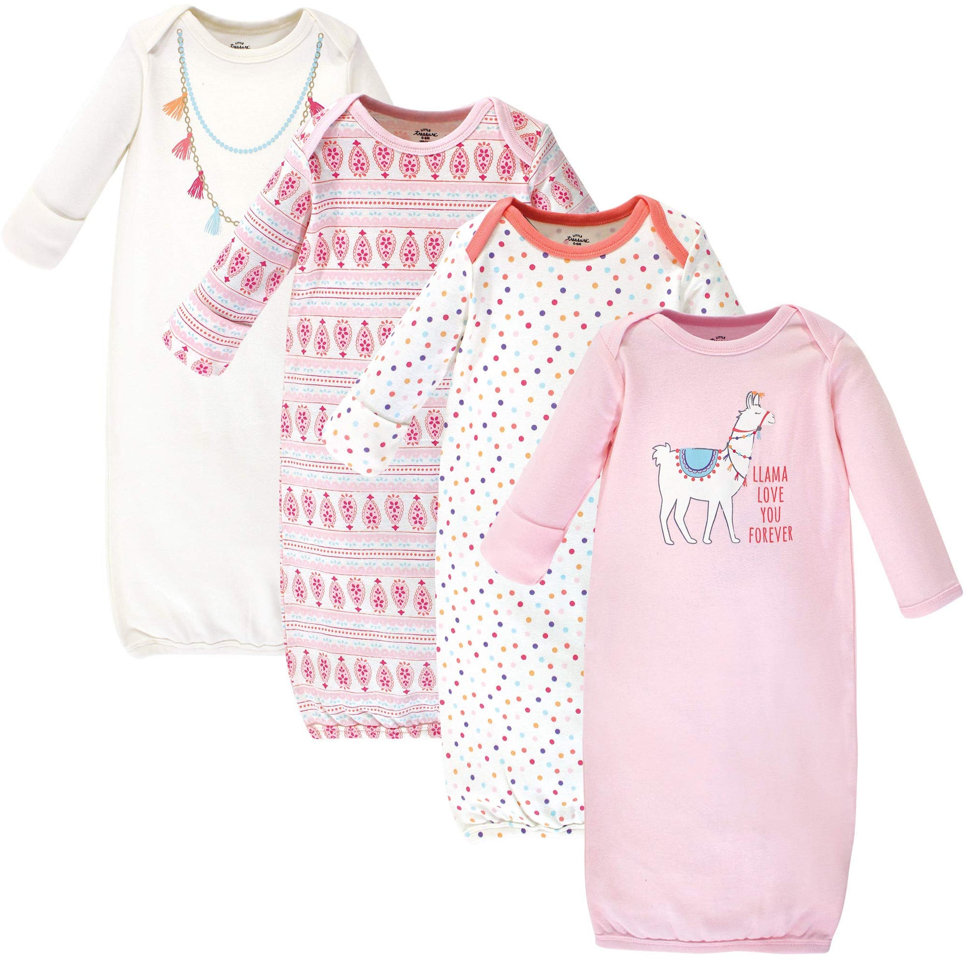 Little Treasure Unisex Baby Cotton Gowns, Llama, 0-6 Months