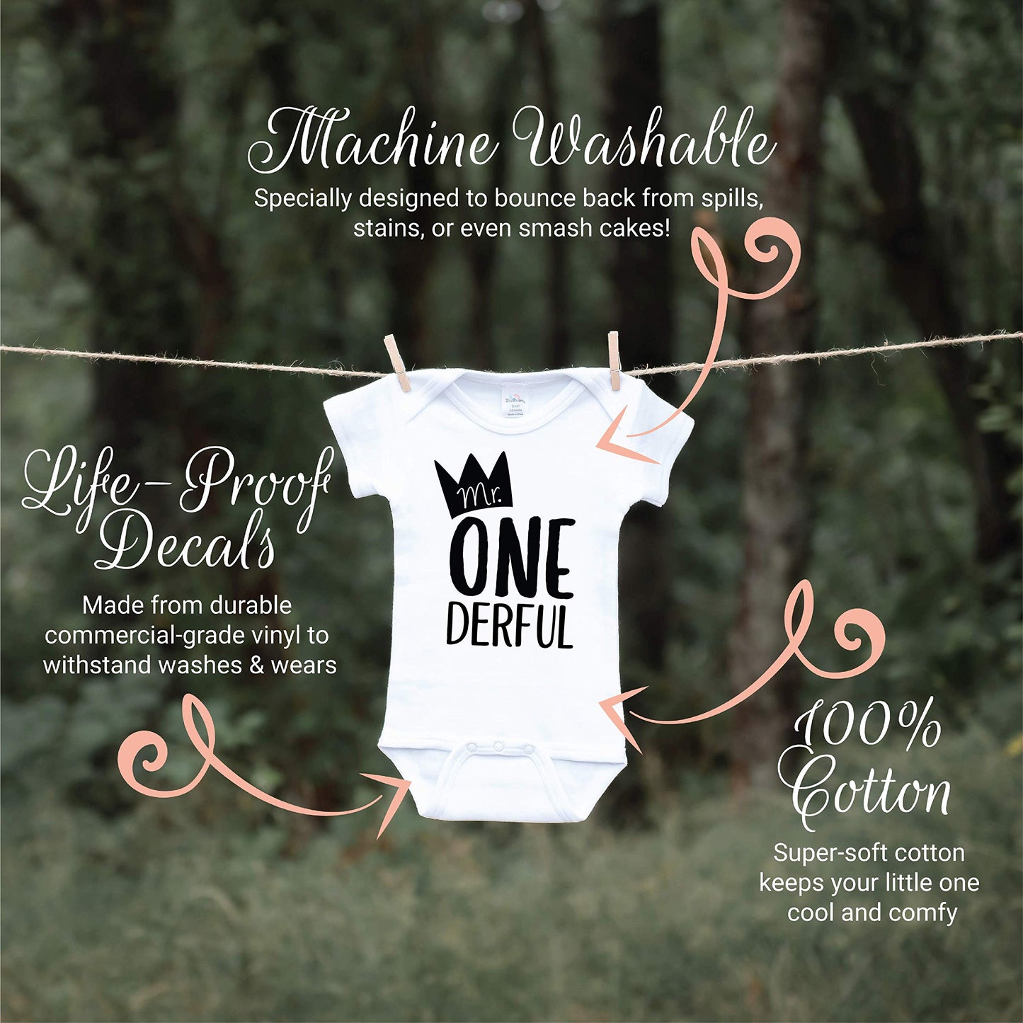 Bump And Beyond Designs Baby-Boys First Birthday Outfit, Mr. One-Derful Apparel Black, 12-18 Months, Short Sleeve