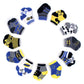 Dc Comics Baby Boys/Girls 12 Pack Socks: Batman, Wonder Woman, Superman, Justice League, Super Girl, Size Age 6-12M, Blue/Yellow
