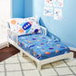 Everyday Kids Toddler Fitted Sheet And Pillowcase Set - Outer Space Adventures - Soft Breathable Microfiber Toddler Sheet Set