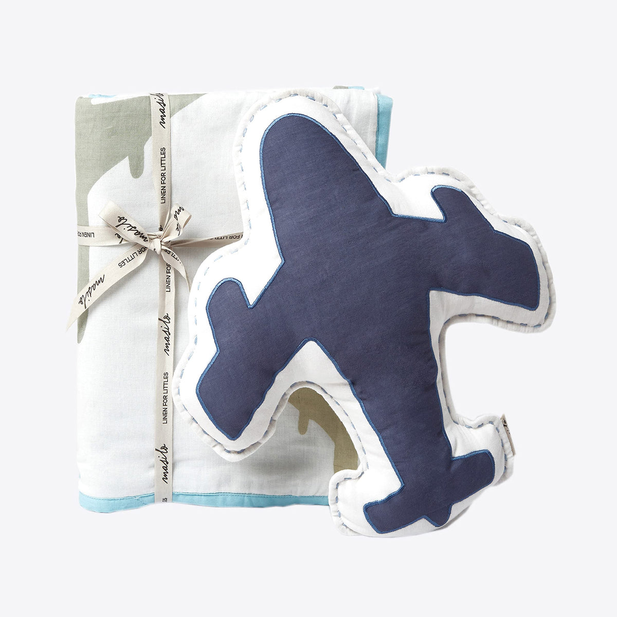 Masilo Organic Cotton Baby Blanket with Toy for Newborn/InfantDohar Blanket Combo1X Blanket, 1X Toy, Airplane. specified cann