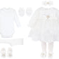 T.F. Taffy Taffy Baby Girl Newborn Christening Baptism, White, Size 0-3 Months