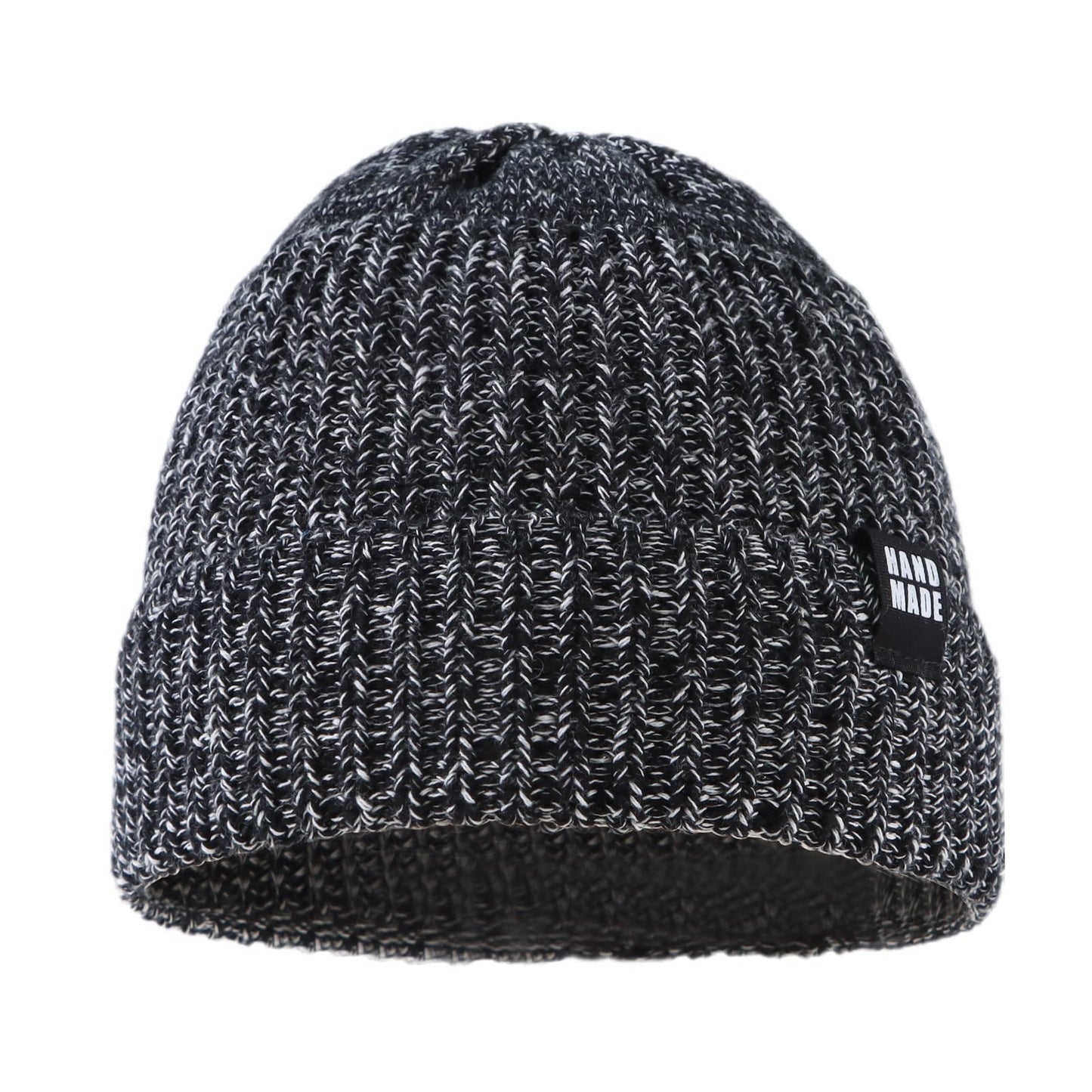 Simple Knitted Baby Beanie Hip-Hop Boys Winter Hat Toddler Kids Bonnet For Girl 0-5Y (Black+Khaki, L)