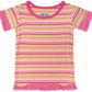 Kickee Pants Baby Girls' Print Lace Trimmed Tee (Baby) - Island Girl Stripe - 6-12 Months
