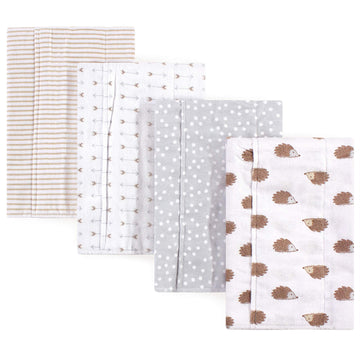 Hudson Baby Unisex Baby Cotton Flannel Burp Cloths, Hedgehog, One Size