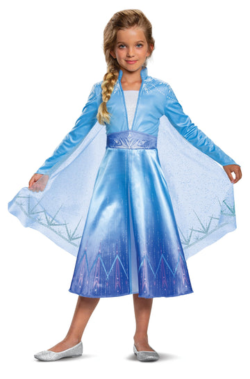 Disguise Disney Elsa Frozen 2 Deluxe Girls' Halloween Costume ,Medium (7-8), Blue