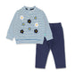Jus Cubs Girls Jersey Graphic Printed Top & Pyjama Set  Blue (Pack of 1)