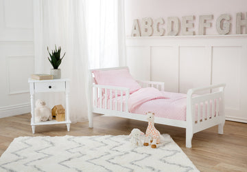 Tl Care Minky Dot Chenille 4 Piece Toddler Bedding Set, Pink, For Boys And Girls