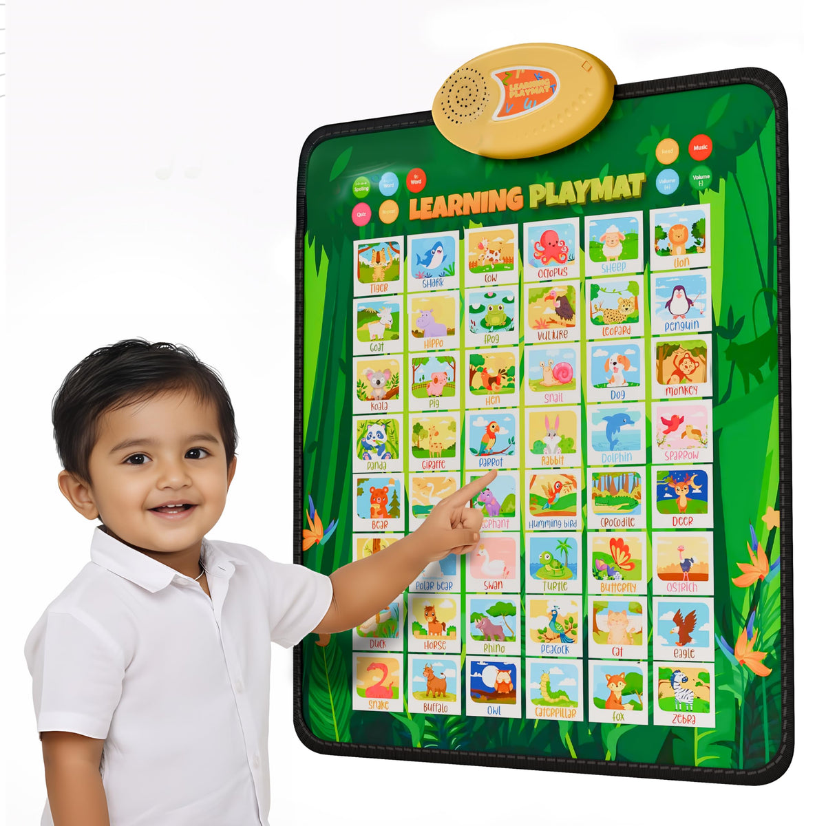Lifelong Smart Learning Playchart Playmat For Kids 2+ Years, Quiz & Spelling Modes, English Hindi Picture Words, Music, Touch Ac