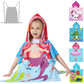 Athaelay Lightweight Microfiber Hooded Beach Towel for Kids, Toddlers Bath/Pool/Swim Poncho Cover-ups Swimwear (3D Mermaid with 