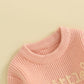 Girls Valentines Day Sweater Toddler Girl Valentines Day Outfit Little Love Embroidery Knit Pullover Sweatshirt Top(E-Pink Littl