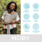 Moby Baby Wrap Carrier Classic for Newborns to Toddlers (8-33lbs), Infant Sling Carrier, Lightweight & Hands Free Design, Adjust