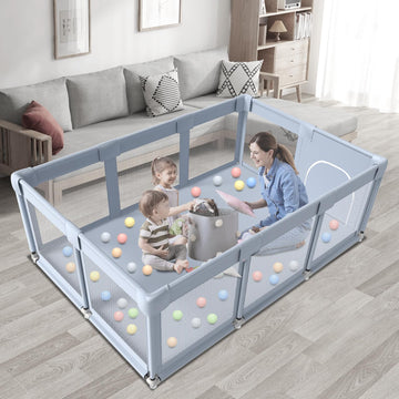 besuhot Baby Playpen Baby Playard Large playpen 74 x 50 inch, Playpen for Babies and Toddlers with Gate, Safety Baby Activity Ce