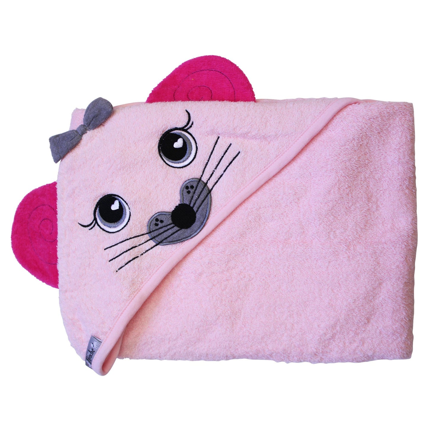 Hooded Towel Absorbent,Pink Mouse Extra Large 40'X 30' By Frenchie Mini Couture