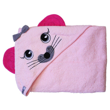 Hooded Towel Absorbent,Pink Mouse Extra Large 40'X 30' By Frenchie Mini Couture