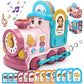 Toys for 1+ Year Old Girls - 24-in-1 Baby Musical Train with Bilingual(EN/ES) 14 Learning Cards, Sound, Lights, Baby Crawling To
