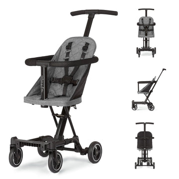 Dream On Me Lightweight And Compact Coast Rider Stroller With One Hand Easy Fold, Adjustable Handles And Soft Ride Wheels, Grey