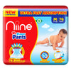 Niine Cottony Soft Baby Diaper Pants With Diaper Change Indicator For Overnight Protection, Mega Pack, Medium Size (712 Kg), 76