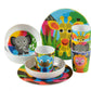 French Bull 4Pc Kids Feeding Melamine Tableware Flatware Bpa Free Dishwasher Safe, Durable, 4 Count (Pack Of 1) Plate Set (Jungl