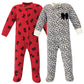 Little Treasure Unisex Baby Fleece Sleep And Play, Leopard Bow, 6-9 Months
