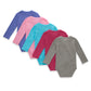 Hanes Unisex Baby Long Sleeve Bodysuit, Ultimate Flexy Boys & Girls, 5-Pack, Pink Turq Purple Set, 0-6 Months Us