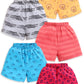 Luvlap Baby Boys & Girls Regular Fit 100% Cotton Shorts Pack Of 5, Vapour Grey, Sunflower, Coral Red, Deep Aqua & Coral Quartz, 