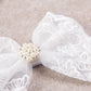 Nishine 2 Pack Baptism White Newborn Bowknot Headbands Baby Christening Hair Bows Headwrap Toddler Hairband (Pearl Button)