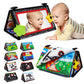 Dr.Rapeti Tummy Time Floor Mirror for Baby Infant Toddler Kids Black and White High Contrast Baby Toy with Crinkle Cloth Book Te