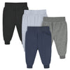 Gerber Baby Boys' 4-Pack Microfleece Pants, Navy/Gray, Newborn