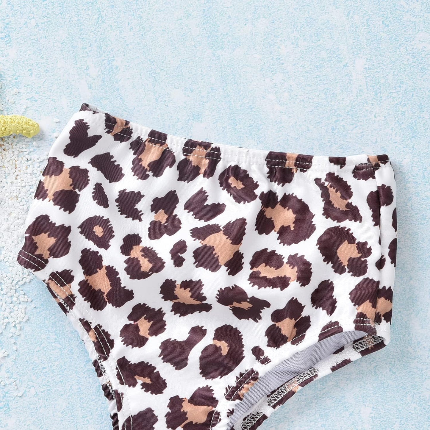 Toddler Infant Baby Girls Swimsuit Leopard Tassels Bikini Two Pieces Bathing Suit Summer Beach Outfits Set (Leopard, 2T)