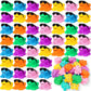 Halloscume 24 Pack Rubber Frogs Bulk Squeak and Floating Rubber Bath Toy Mini Floating Frogs with Sunglasses for Baby Shower Bir