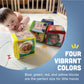 Constructive Playthings Customizable Stacking Block Toys with Photo Pockets for Ages 12 Months+, Toddler Soft Foam Building Bloc