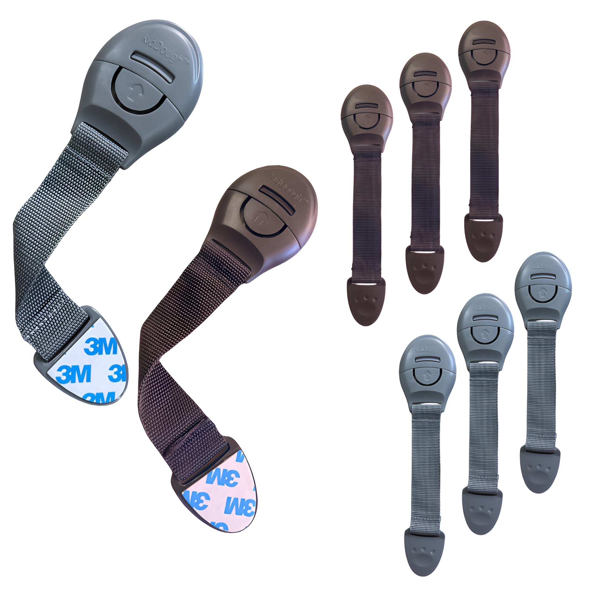 Kiddough Furniture Safety Locks For Kids  Pack Of 4 Brown + 4 Grey Locks, Child Safety Locks For Drawers, Cabinets, Fridge, Cup