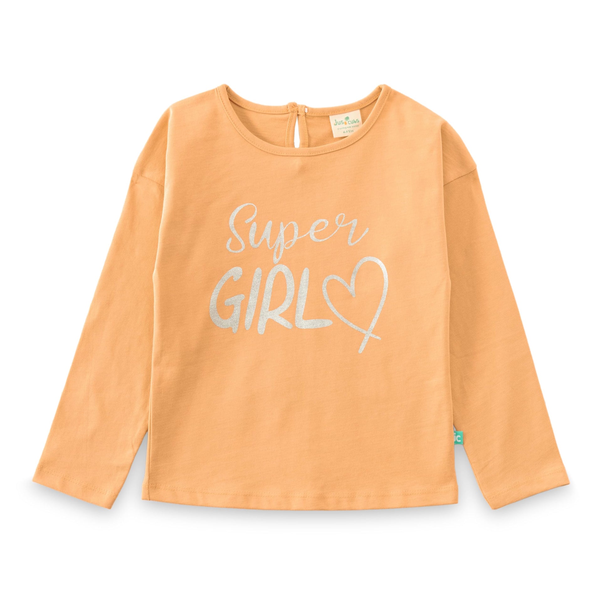 Jus Cubs Girls Jersey Toddlers Graphic Printed TShirt  Peach (in, Age, 4 Years, 5 Years, Peach)