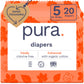 Pura Size 5 Eco-Friendly Diapers (24-35lbs) Totally Chlorine Free (TCF) Hypoallergenic, Soft Organic Cotton, Sustainable Comfort